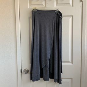 Grey faux wrap skirt